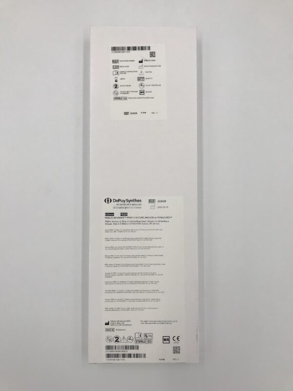 DEPUY MITEK 222029 Healix Advance Peek 3 Suture Anchor w/Dynacord 4.5mm (X)