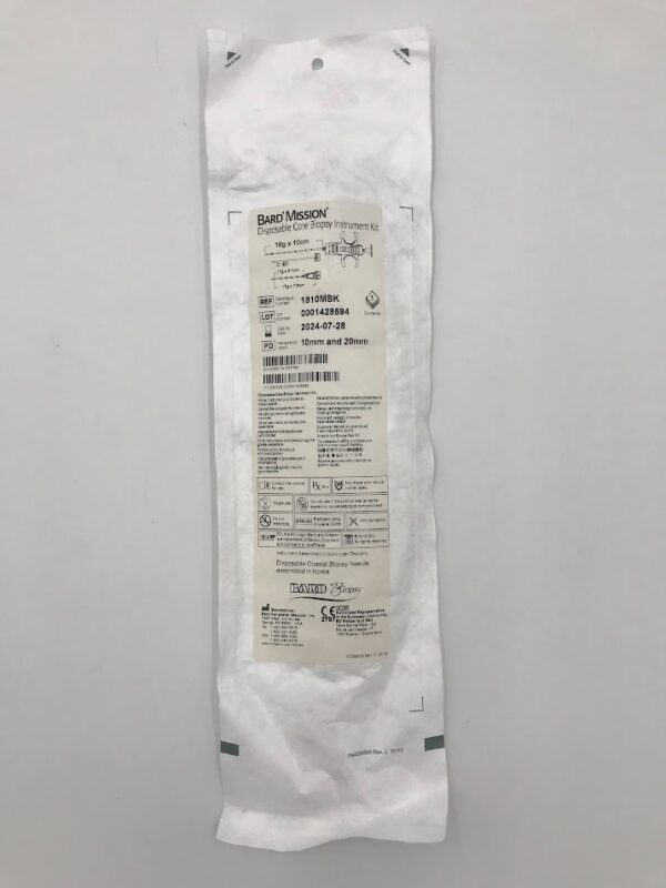 BARD 1810MSK Bard Mission Disposable Core Biopsy Instrument Kit 18Gx10Cm Penetration Depth: 10Mm And 20Mm (X)
