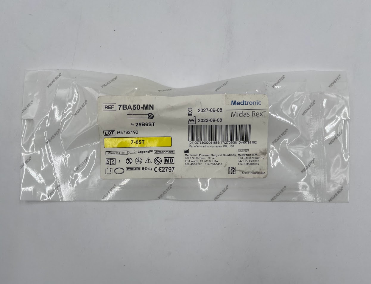 MEDTRONIC 7BA50-MN Midas Rex ≈25B6ST 7-6ST Dissecting Tool, Attachment (ID)