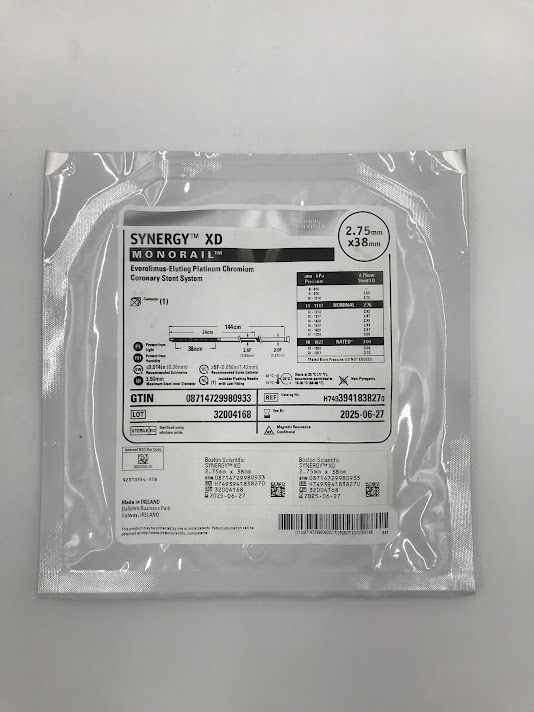 BOSTON SCIENTIFIC 394183827 Synergy XD Monorail Everolimus-Eluting Platinum Chromium Coronary Stent System 2.75mm x 38mm (X)