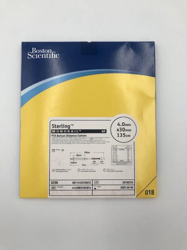 BOSTON SCIENTIFIC 3903140301 Sterling Monorail 4F PTA Balloon Dilatation Catheter 4.0mm x 30mm x 135cm (X)