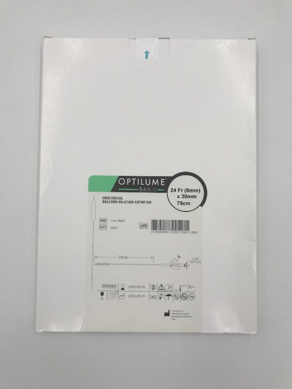 OPTILUME BASIC 1147-08030 Urological Balloon Dilation Catheter 24FR x 30cm x 75cm (X)