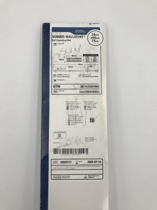 BOSTON SCIENTIFIC 1204416407 Venous Wallstent Self-Expanding Stent 16mm x 40mm x 75cm (X)
