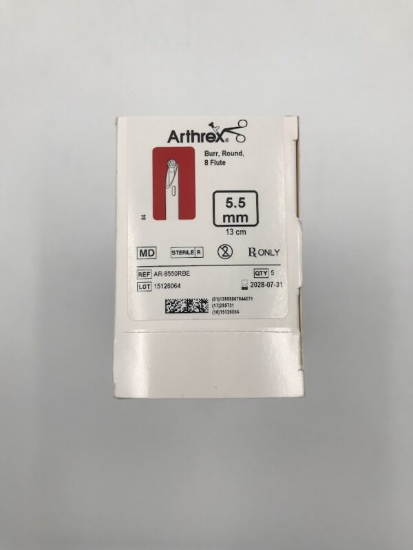 ARTHREX AR-8550RBE Burr, Round, 8 Flute 5.5 mm 12 cm (5/Box)