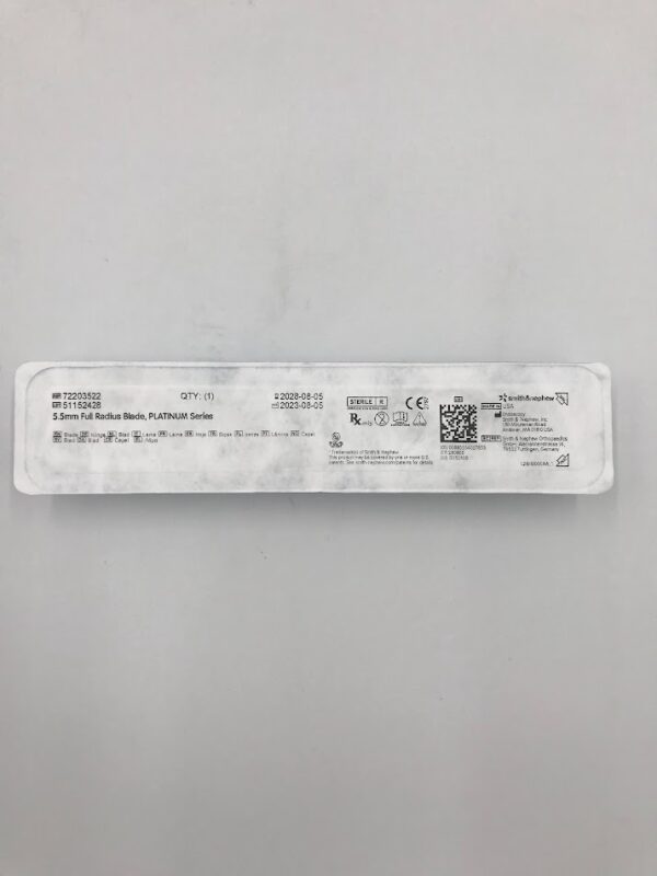 SMITH&NEPHEW 72203522 Dyonics Arthroscopic Surgery Blade 5.5mm Full Radius Blade, Platinum Series