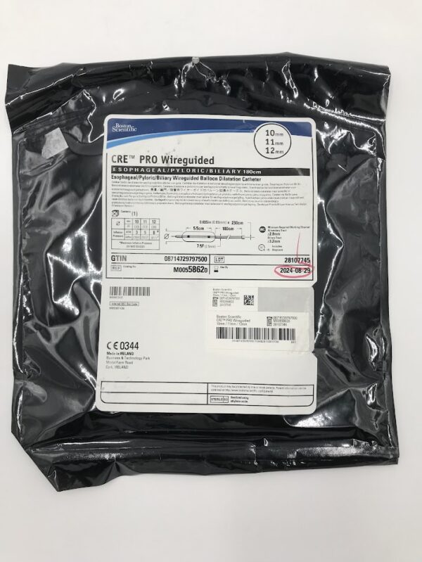 BOSTON SCIENTIFIC 5862 CRE Pro Wireguided Esophageal/Pyloric/Biliary 180cm Esophageal/Pyloric/Biliary Wireguided Balloon Dilatation Catheter 10mm 11mm 12mm (X)