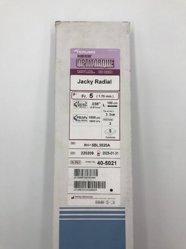 TERUMO RH*5BL3502A Optitorque Jacky Radial FR.5 (1.70mm) L 100cm Tip Curve: L 3.5cm (5/Box) (X)