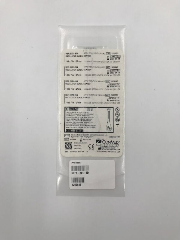 CONMED 5071-264 Oscillator Blade, 14/8 x 75 x 1.27mm (ID)