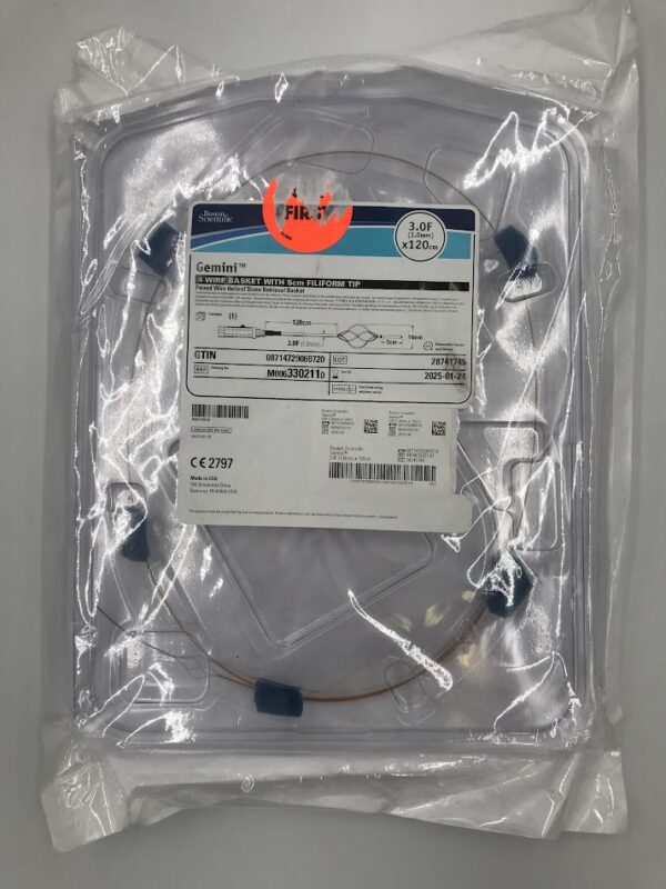 BOSTON SCIENTIFIC 330211 Gemini 4 Wire Basket With 5cm Filiform Tip Paired Wire Helical Stone Retrieval Basket 3.0F x 120cm (X)