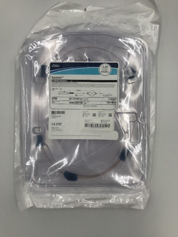 BOSTON SCIENTIFIC 330110 Gemini 4 Wire Basket Paired Wire Helical Stone Retrieval Basket 3.0F x 120cm (X)