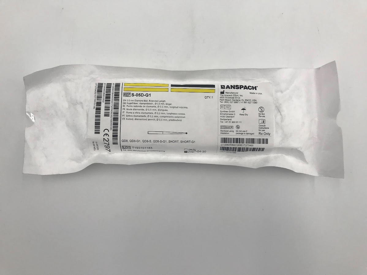 DEPUY S-05D-G1 Diamond Ball Extended Length Bur 0.5mm