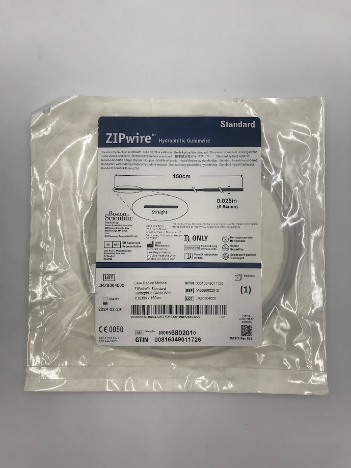 BOSTON SCIENTIFIC / LAKE REGION MEDICAL 680201 ZIPwire Hydrophilic Guidewire Standard Straight 150cm x 0.025in (X)