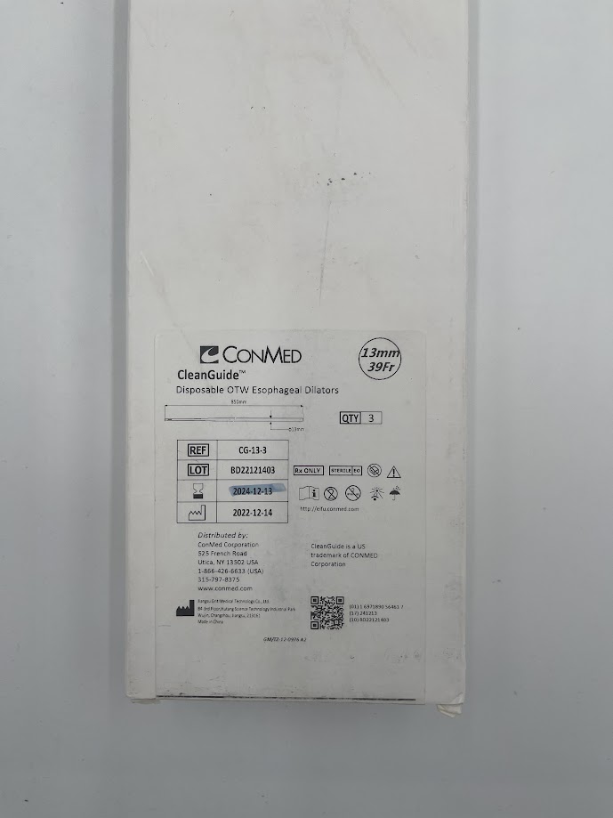 CONMED CG-13-3 Disposable Otw Esophageal Dialtors 13mm x 39fr (Box/3) (X)