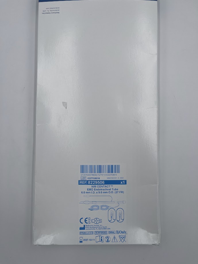 MEDTRONIC 8229506 NIM Contact EMG Endotracheal Tube 6.0mm I.D x 9.0mm O.D (27 FR)