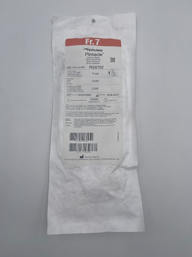 TERUMO RSS702 Pinnacle Introducer Sheath 10cm 0.038"