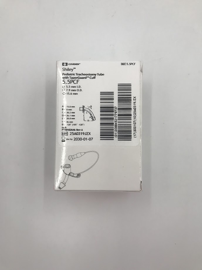 COVIDIEN 5.5PCF Shiley Pediatric Tracheostomy Tube W/Taperguard Cuff 5.5mm I.D. 7.9mm O.D. 15.6mm