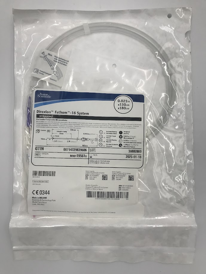 BOSTON SCIENTIFIC 19561 Direxion Fathom -16 System Straight Pre-Loaded Torqueable Microcatheter 0.021in x 130cm x 180cm (X)