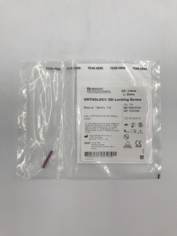 WRIGHT MEDICAL TECHNOLOGY 58803524 Ortholoc 3Di Locking Screw OD: 3.5mm L: 24mm