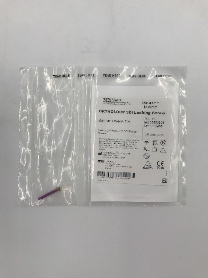 WRIGHT MEDICAL TECHNOLOGY 58803526 Ortholoc 3Di Locking Screw OD: 3.5mm L: 26mm
