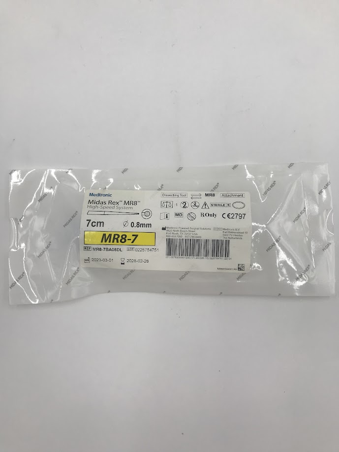 MEDTRONIC MR8-7BA08DL MR8-7 Midas Rex MR8 High-Speed System Dissection Tool, Attachment 7cm Diam. 0.8mm