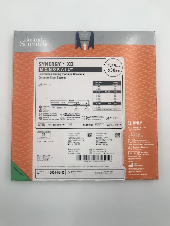BOSTON SCIENTIFIC 394183822 Synergy XD Monorail Everolimus-eluting Platinum Chromium Coronary Stent System 2.25mm x 38mm (X)