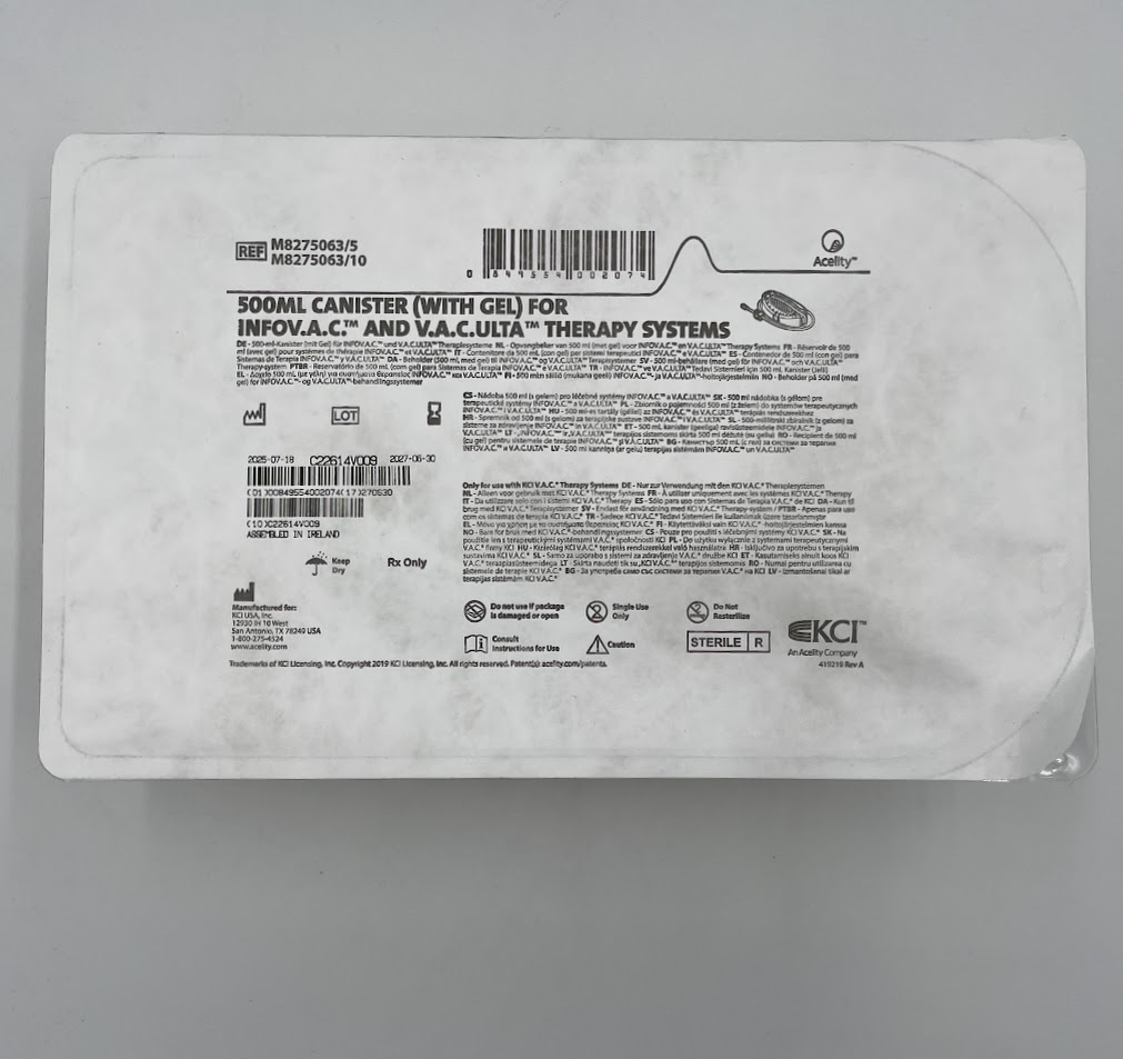 KCI M8275063/5 500 ml Canister (With Gel) For Infovac And V.A.C. Ulta Therapy Systems