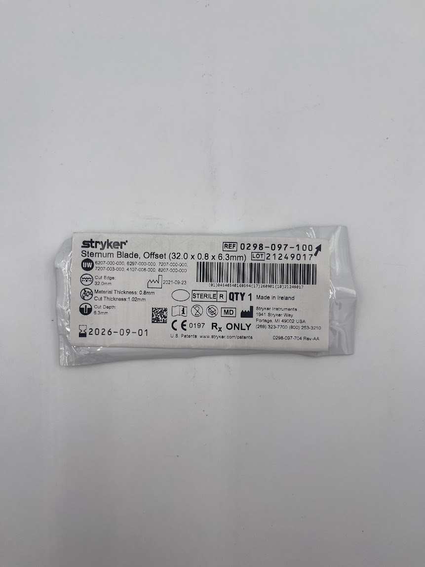 STRYKER INSTRUMENTS 0298-097-100 Sternum Blade 32.0mm (X)