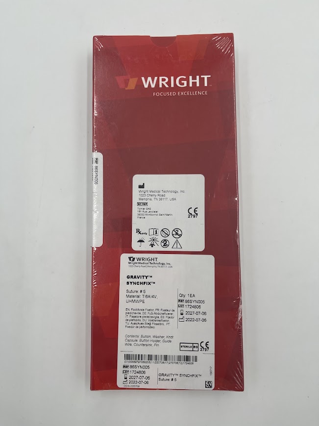WRIGHT 86SYN005 Gravity Synchfix Foot/Ankle Fixator Suture#5, Material: Ti6AI4V