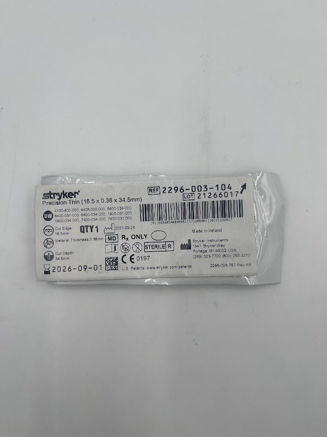 STRYKER 2296-003-104 Precision Thin (16.5 x 0.38 x 34.5mm)