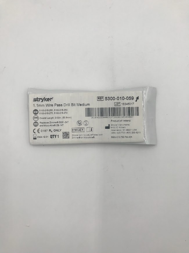 STRYKER 5300-010-059 Wire Pass Drill Bit Medium 1.1mm (X)