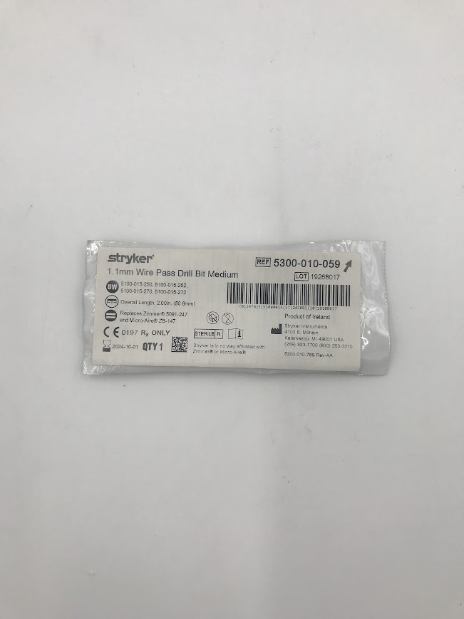 STRYKER 5300-010-059 Wire Pass Drill Bit Medium 1.1mm (X)
