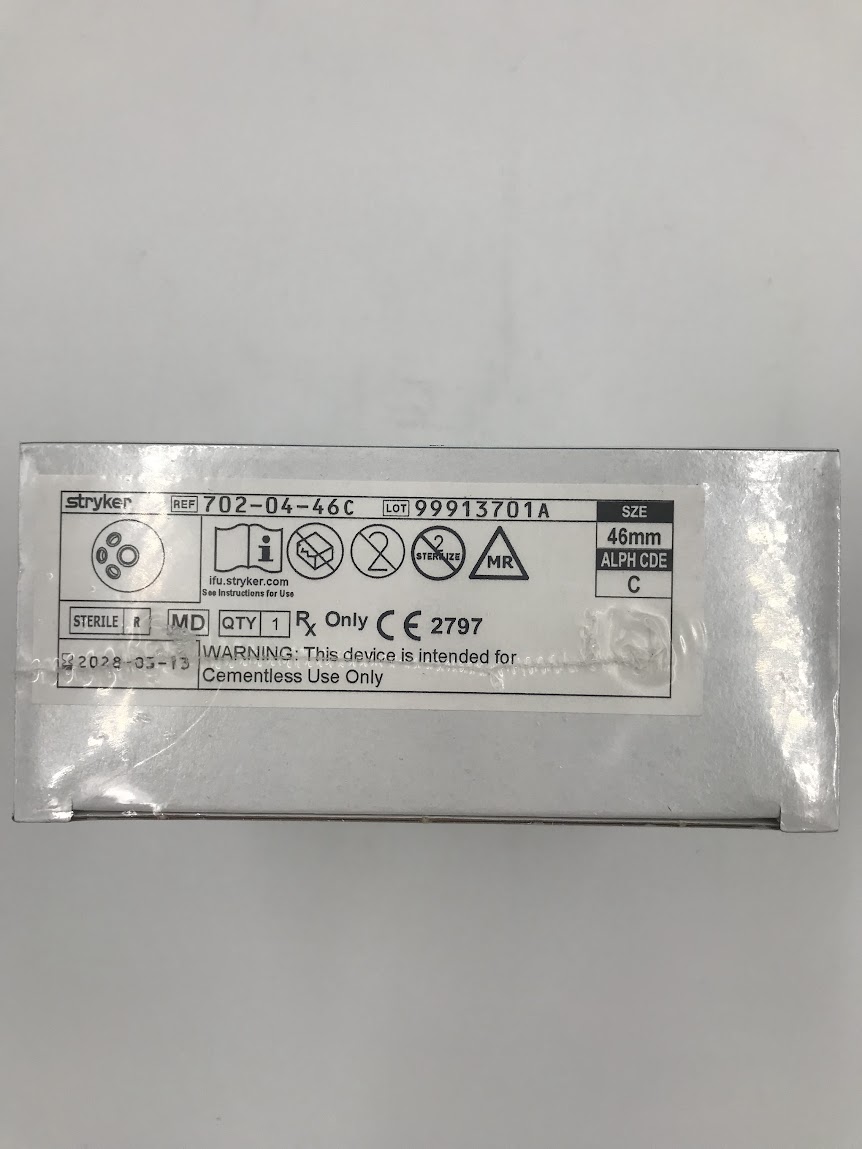 STRYKER 702-04-46C TRIDENT II TRITANIUM Clusterhole Acetabular Shell 46mm - Image 2