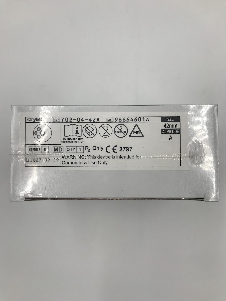 STRYKER 702-04-42A TRIDENT II TRITANIUM Clusterhole Acetabular Shell 42mm - Image 2