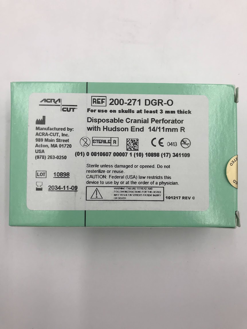 ACRA-CUT 200-271 DGR-O Disposable Cranial Perforator With HUDSON End MINI 14/11mm R