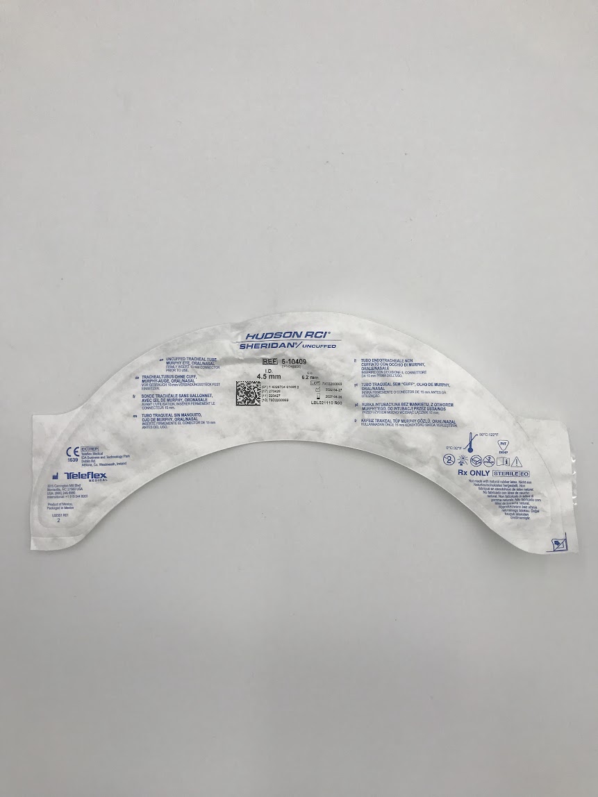 TELEFLEX 5-10409 Hudson RCI Sheridan Uncuffed I.D. 4.5mm O.D. 6.2mm