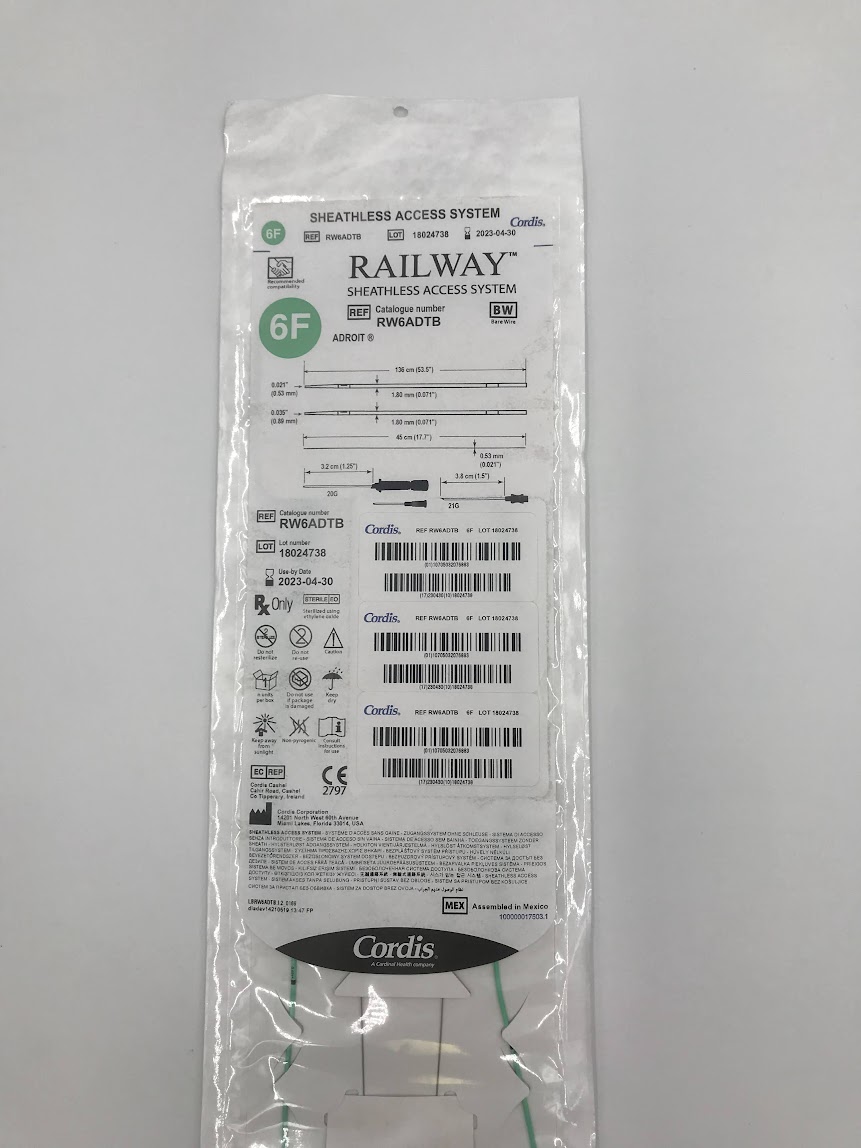 CORDIS RW6ADTB RAILWAY Sheathless Access System 6F Barewire (X)