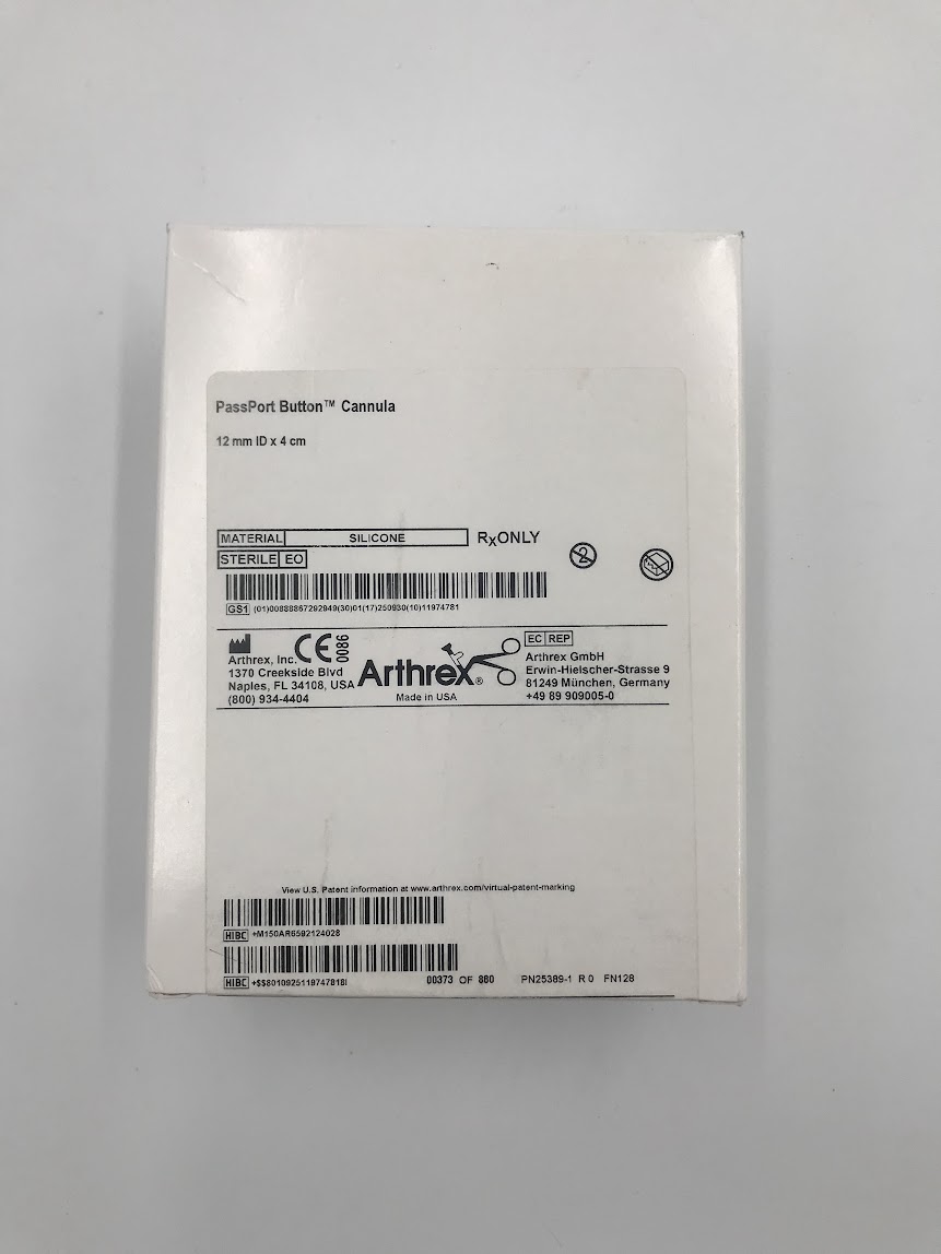 ARTHREX AR-6592-12-40 PASSPORT Button Cannula 12 mm ID x 4 cm (X)