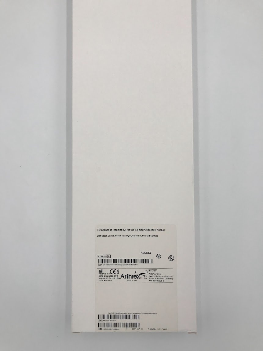 ARTHREX AR-2922PK Percutaneous Insertion Kit For 2.4mm Pushlock With Spear, Dilator, Needle Sheath Stylet, Guide Pin, Drill And Cannula (X)