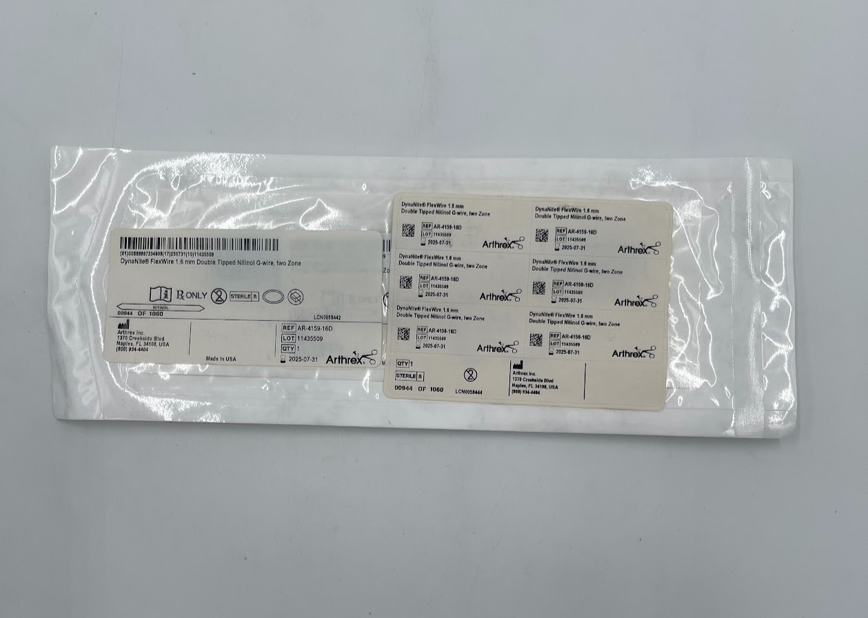 ARTHREX AR-4159-16D DynaNite FlexWire 1.6mm, Double Tipped Nitinol G-Wire, two Zone (X)