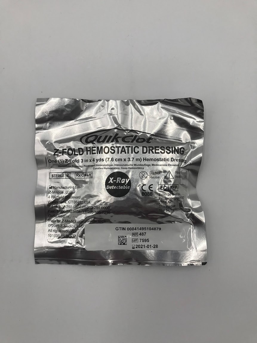 QUIK CLOT 487 Z-Fold Hemostatic Dressing (X)