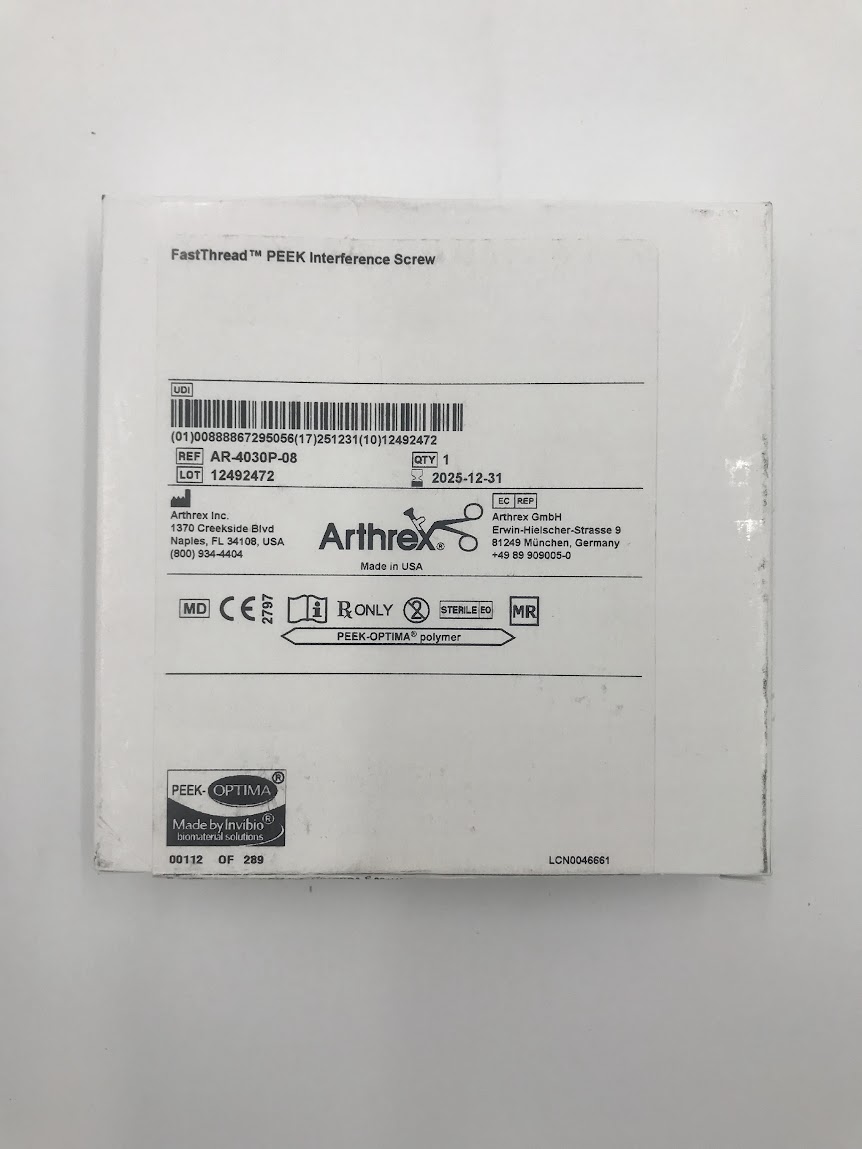 ARTHREX AR-4030P-08 Fastthread Biocomposite Interference Screw 8 x 30mm (X)