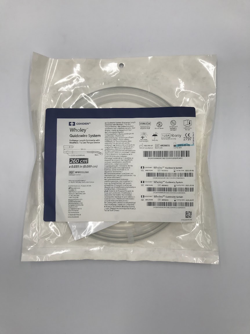 COVIDIEN WWIJ35260 Wholey Guidewire System Modified J Tip, Exchange Length 260cm x 0.035" (0.089cm) (X)