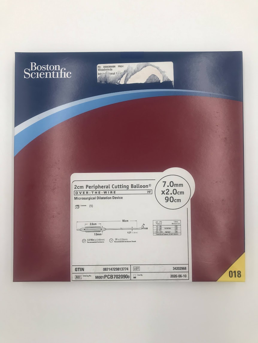 BOSTON SCIENTIFIC PCB702090 2cm Peripheral Cutting Balloon Over-the-Wire 6F Microsurgical Dilatation Device 7.0mm x 2.0cm x 90cm