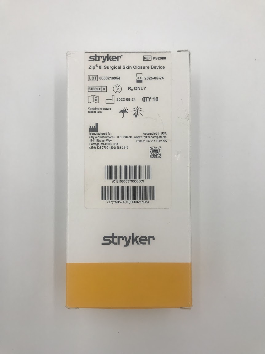 STRYKER PS2080 Zip 8i Surgical Skin Closure Device (10/Box) (X)
