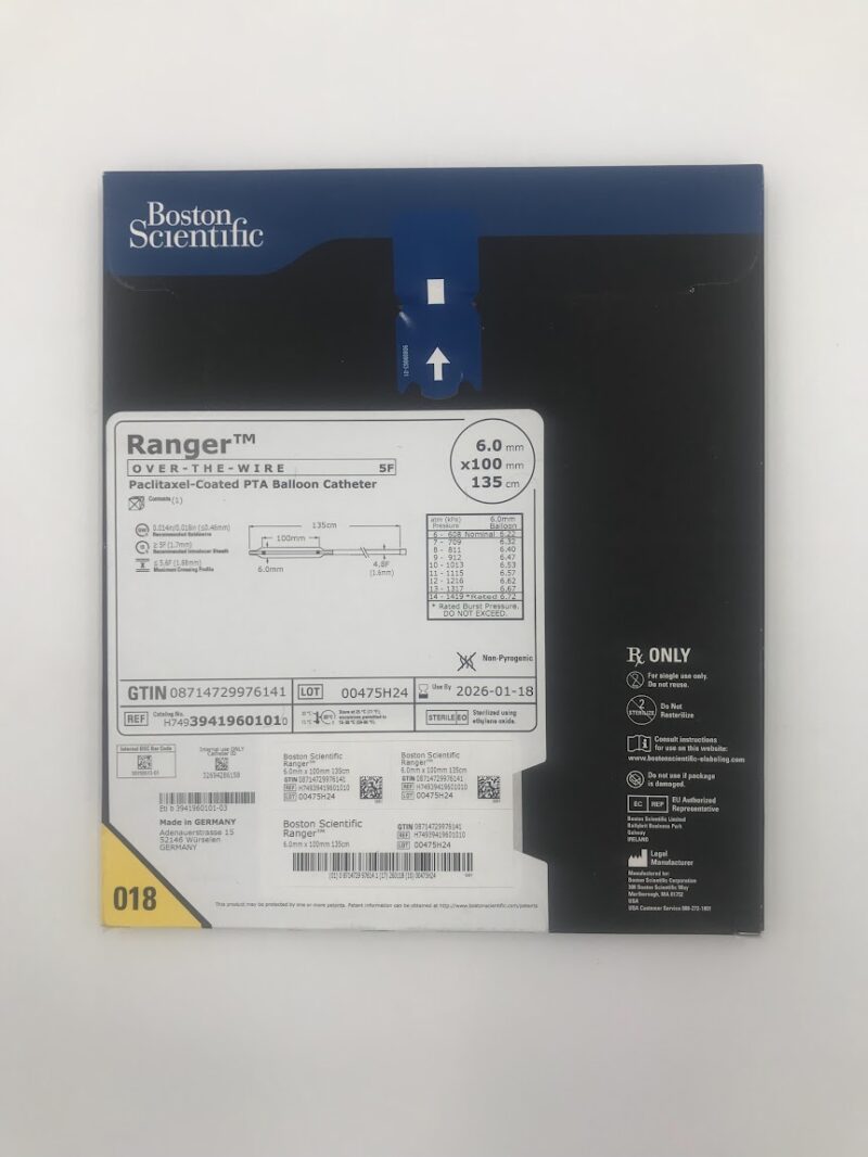 BOSTON SCIENTIFIC 3941960101 Ranger Over-the-Wire Paclitaxel-Coated PTA ...