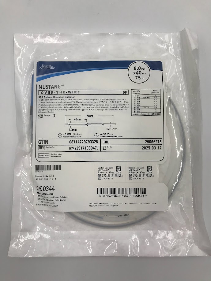 BOSTON SCIENTIFIC 3917108047 Mustang Over-The-Wire 6F PTA Balloon Dilatation Catheter 8.0mm x 40mm x 75cm (X)