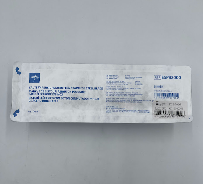 MEDLINE ESPB2000 Cautery Pencil Push Button Stainless Steel Blade (X)