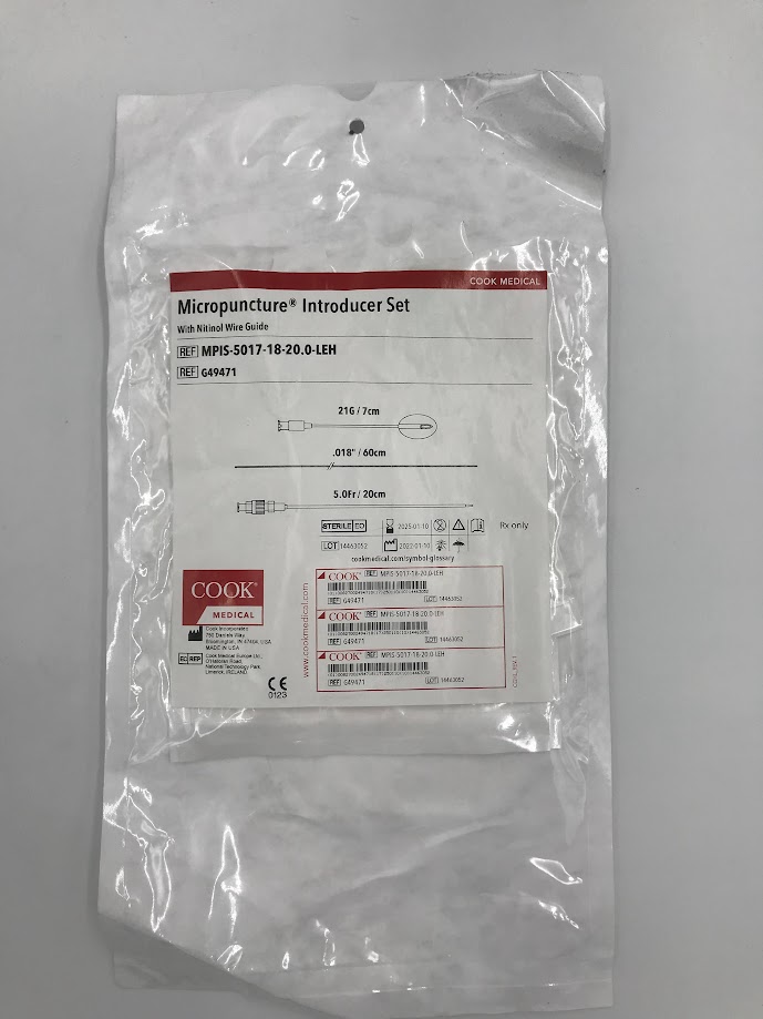 COOK G49471 Micropuncture Introducer Set w/Nitinol Wire Guide 21G / 7cm; 0.018"/60cm; 5.0Fr. / 20cm (X)