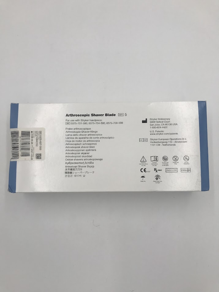 STRYKER 0375-627-000 Formula Full Radius 2.5mm Small Joint Arthroscopic Shaver Blade (5/Box) (X)