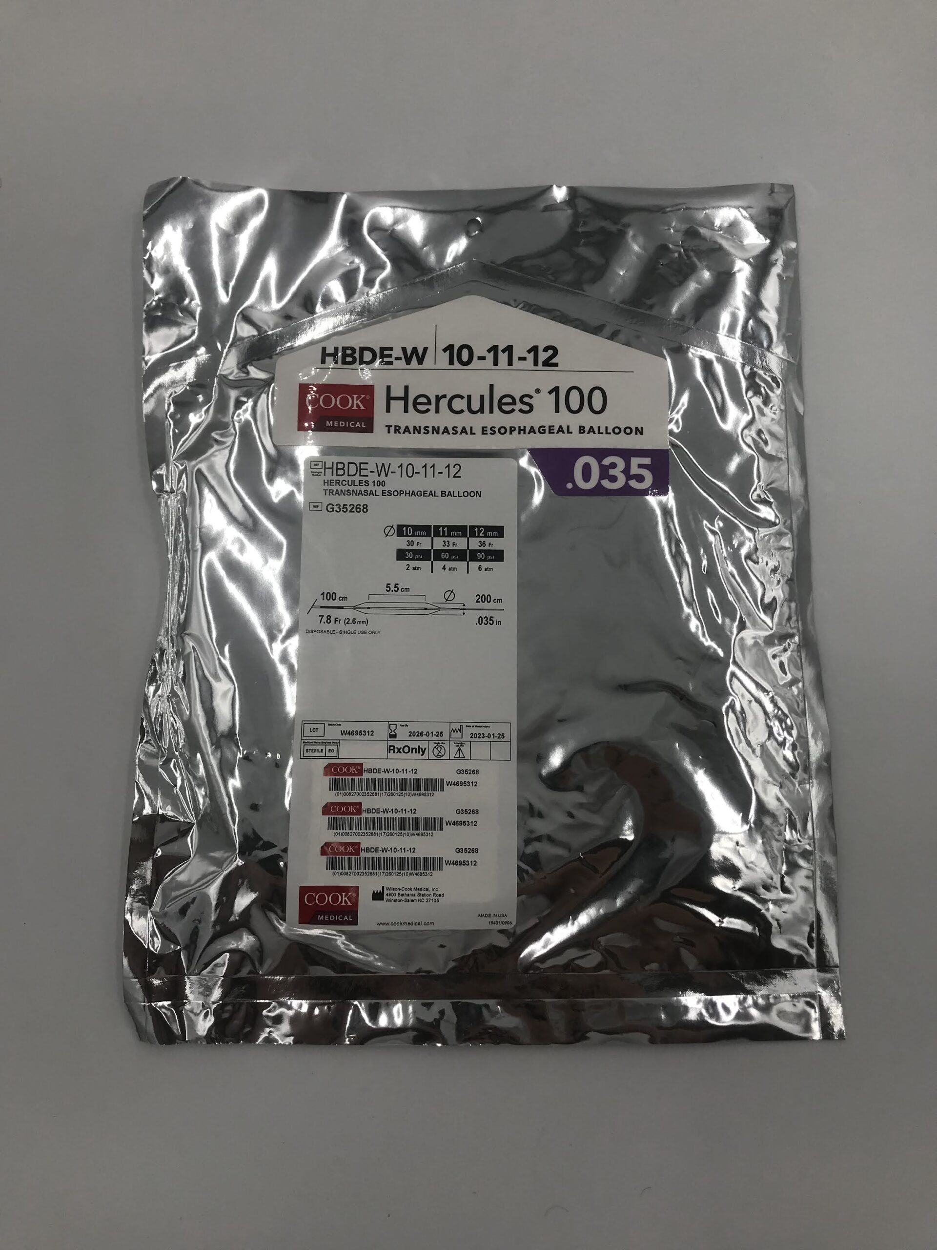 COOK MEDICAL G35268 Hercules Transnasal Esophageal Balloon 0.035 (X)